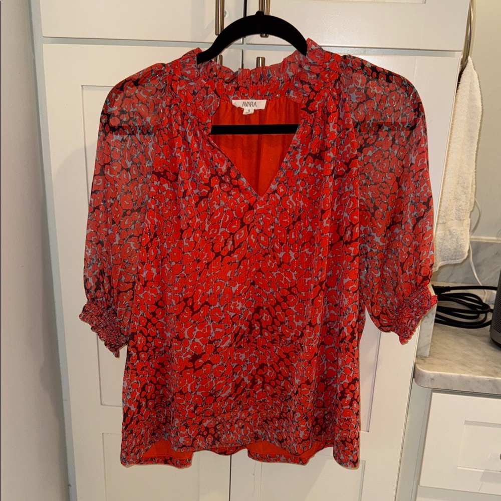 Anna Floral Red Blouse